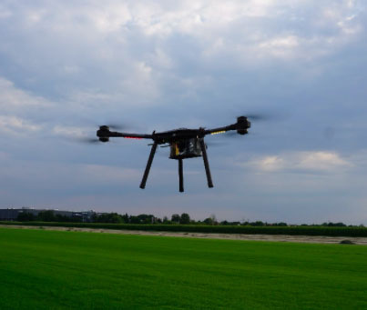 Using a drone Sonomatic RAIS Rope Access and Inspection Services Technicians perform Non destructive testing on wind turbine Hubs